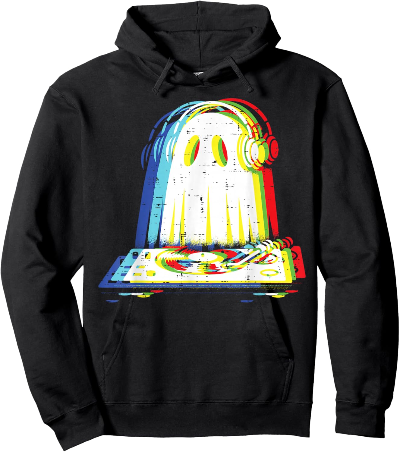 Halloween Ghost DJ Vintage EDM Costume Music Men Women Kids Hoodie - Hoodie | Black