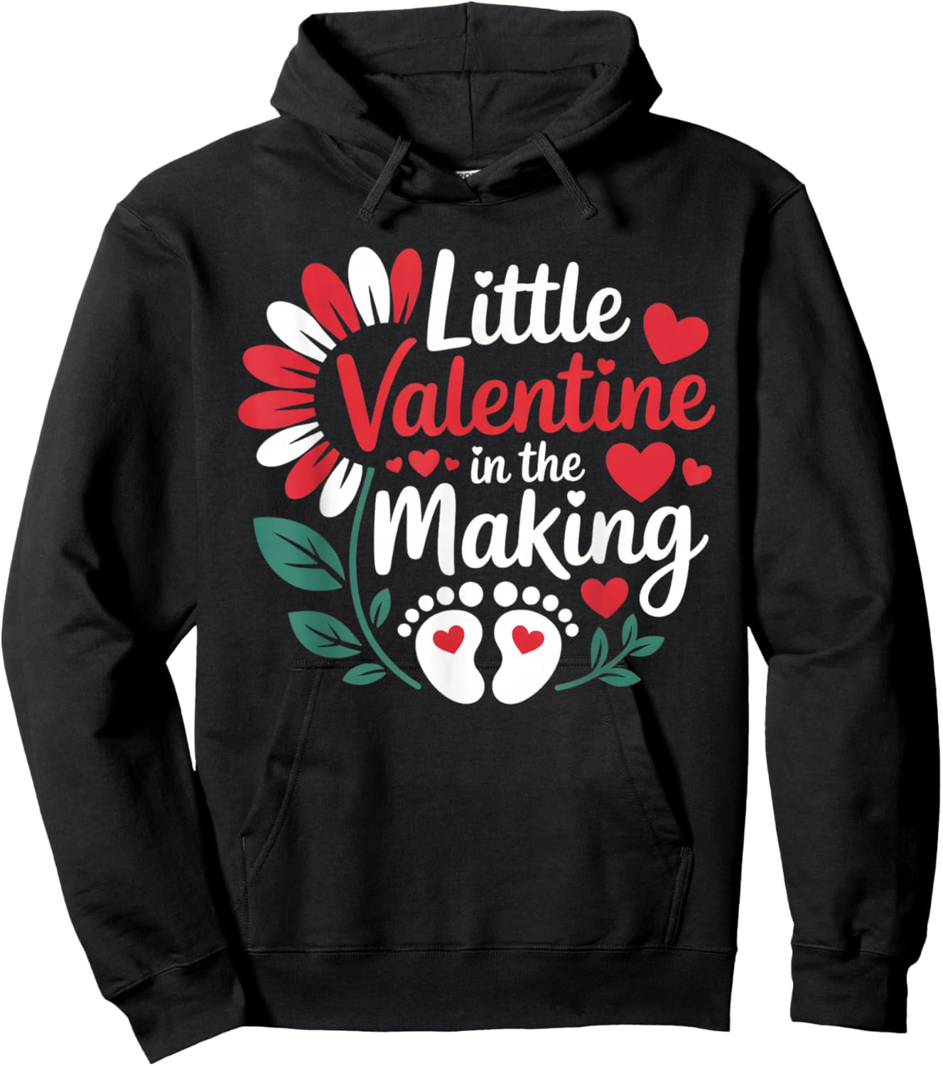 Cute Little Valentine in The Making Pregnancy Reveal Hoodie - Hoodie | Black