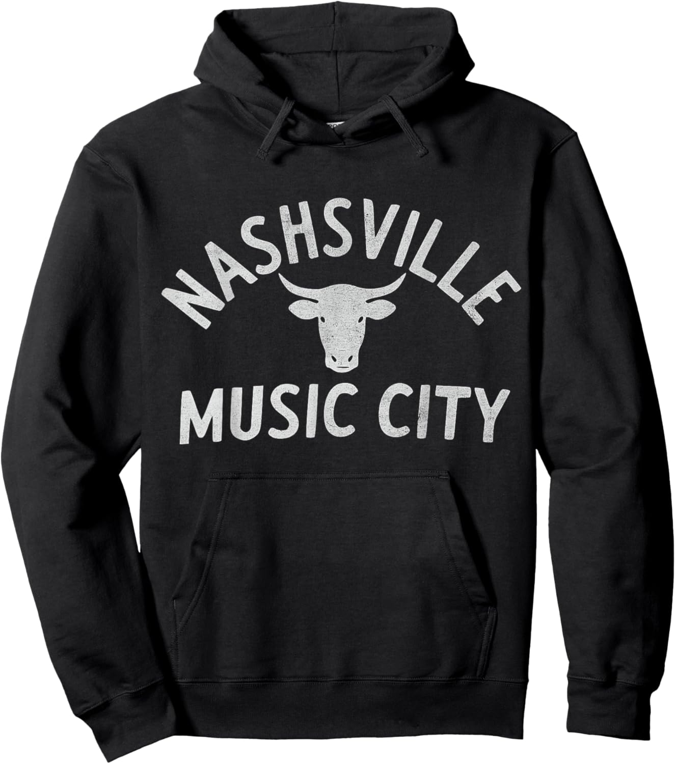 Nashville Music City Bull Head Tennessee Hoodie - Hoodie | Black