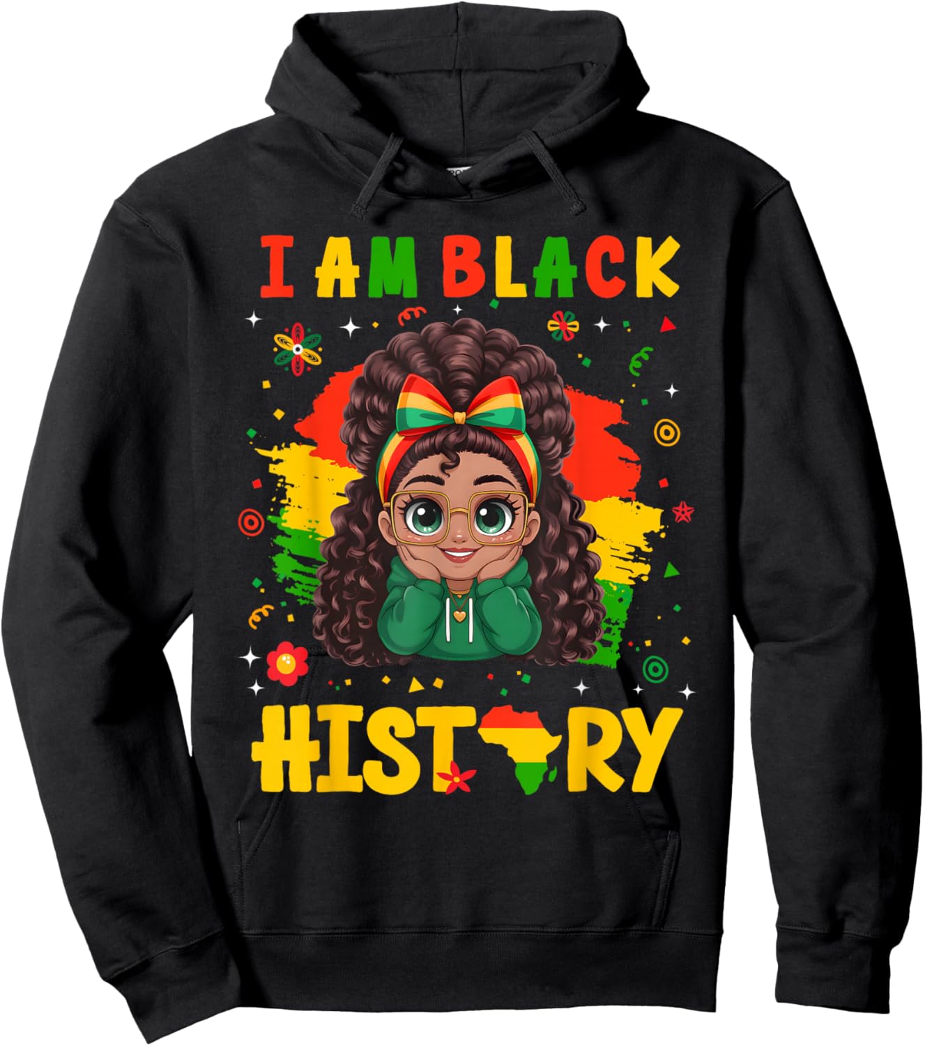 I Am Black History Afro Girl Melanin Princess Kids Hoodie - Hoodie | Black