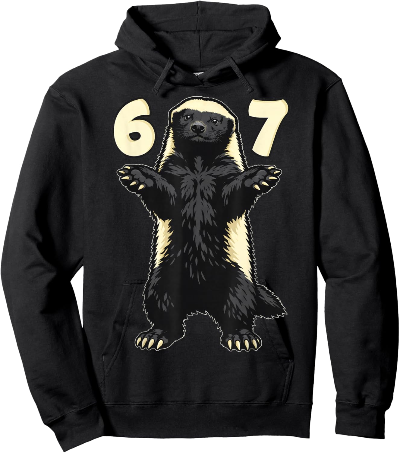 Honey Badger 67 Hand Motion Meme Kids Teens Young Adults Hoodie - Hoodie | Black