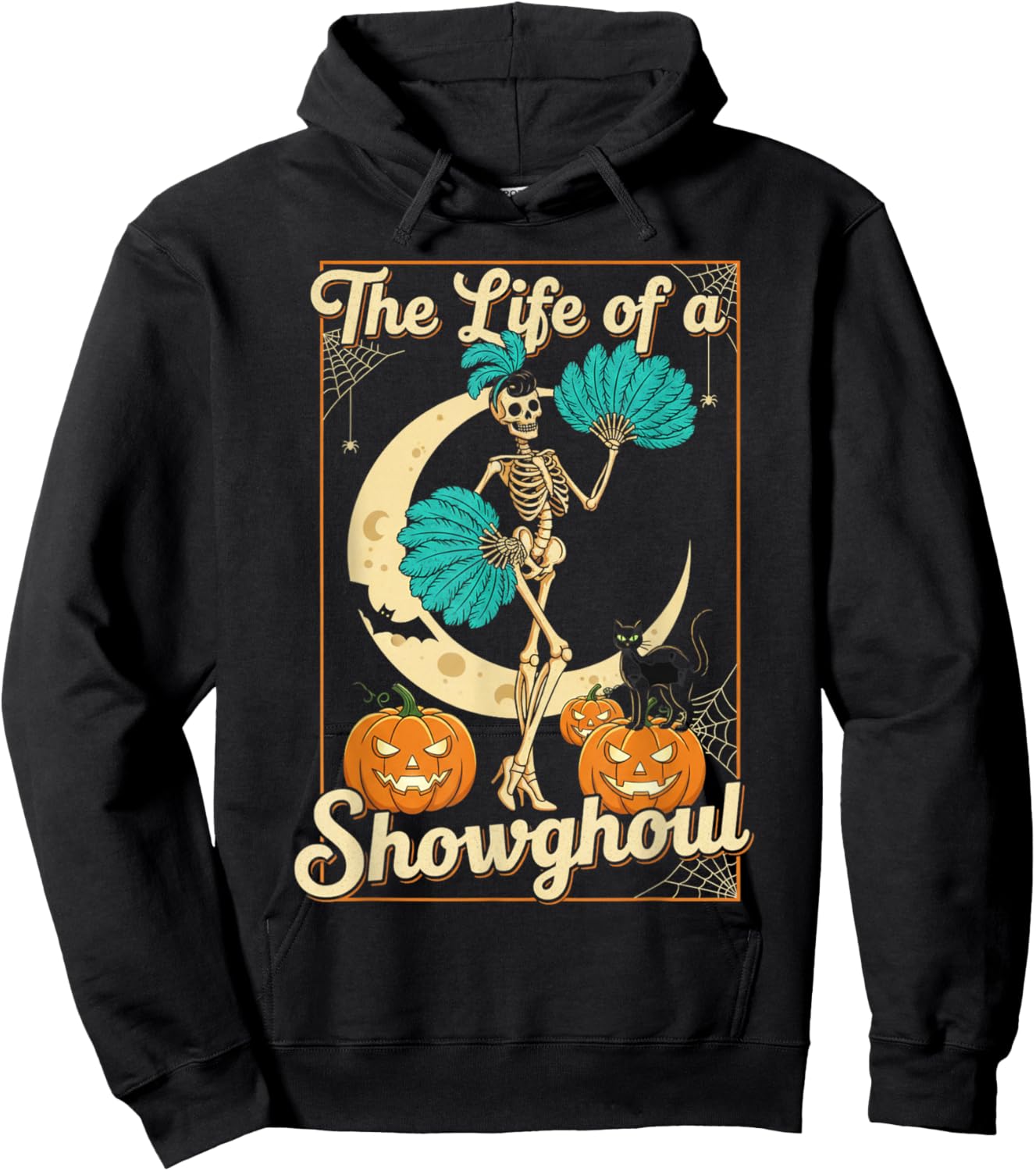 The Life of A Showghoul Retro Halloween Show Skeleton Girl Hoodie - Hoodie | Black
