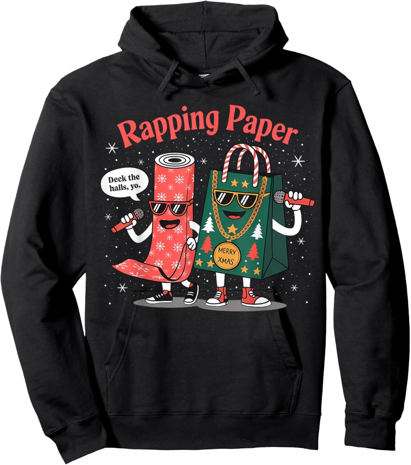 Funny Wrapping Rapping Paper Wrap Music Rap PJ Hoodie - Hoodie | Black