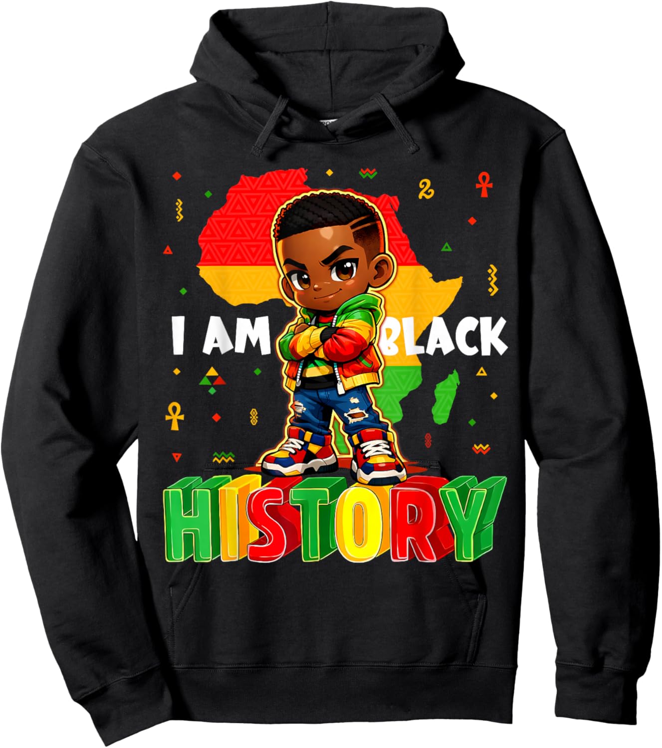 I Am Black History African American Boys Black History Month Hoodie - Hoodie | Black