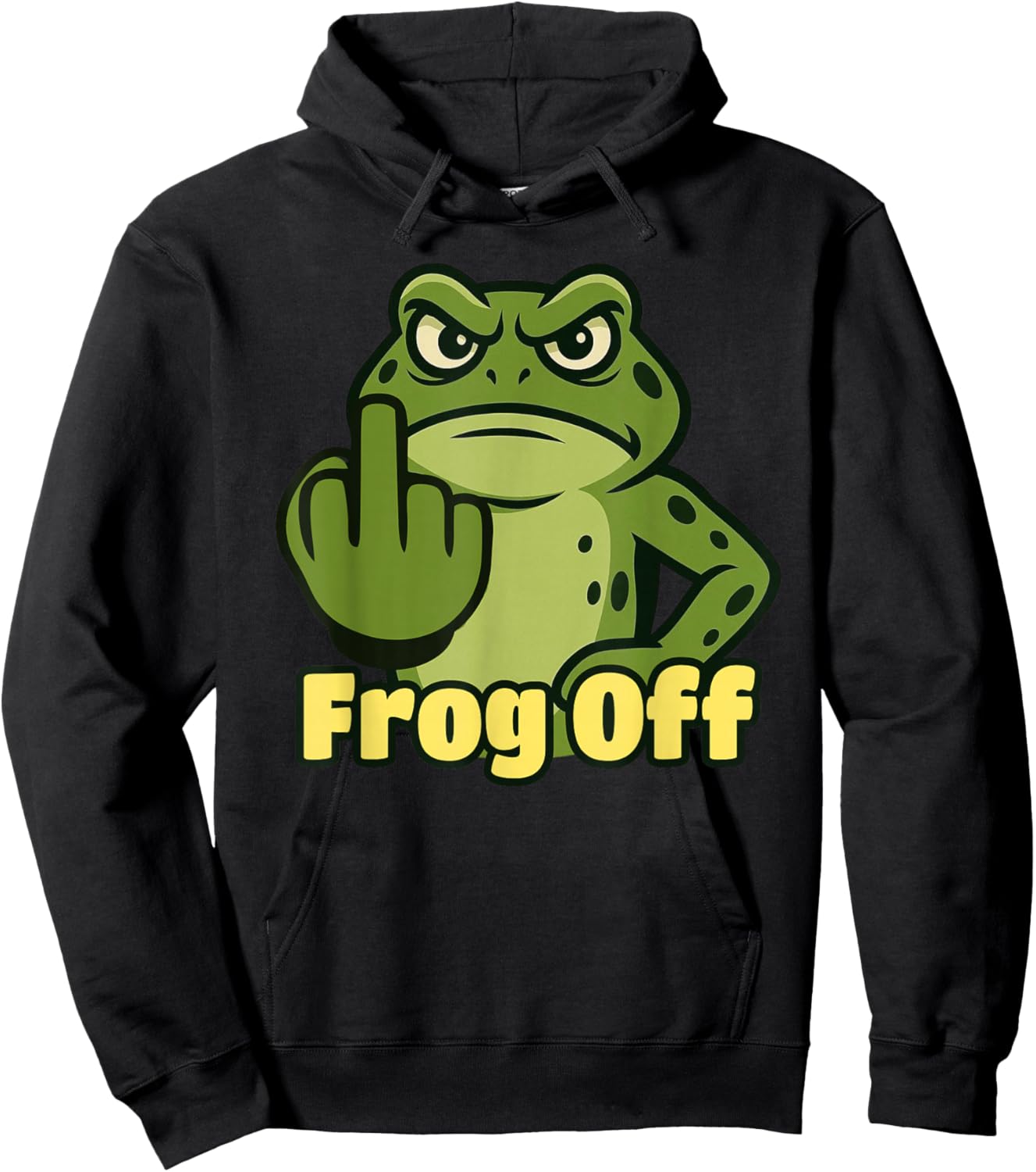 Frog Middle Finger Flipping The Bird Hoodie - Hoodie | Black