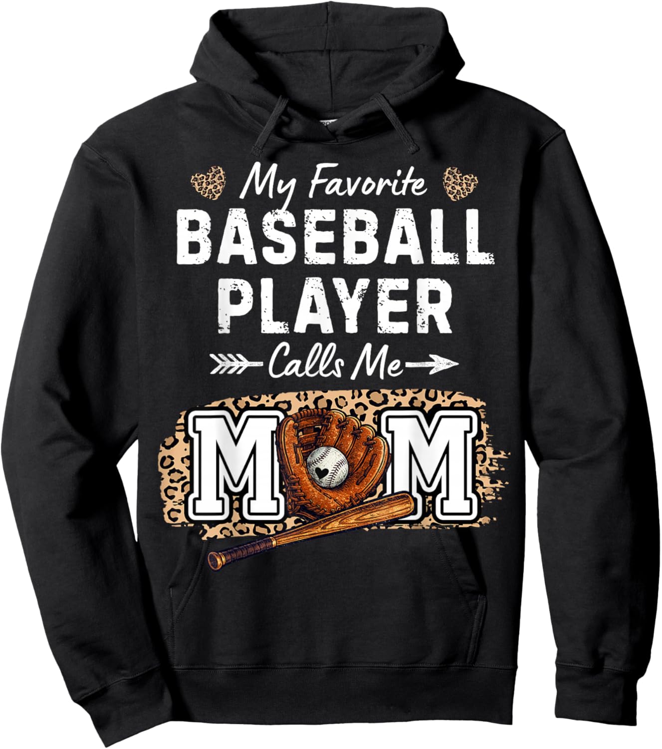 My Favorite Baseball Player Calls Me Mom Hoodie - Hoodie | Black