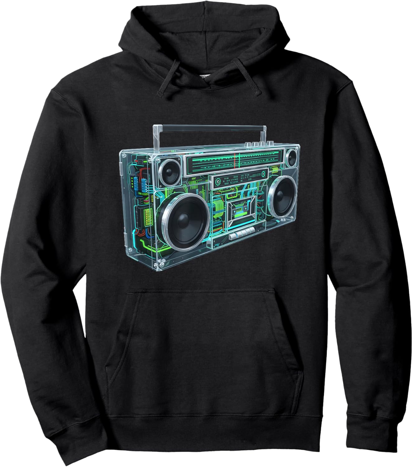 Boombox Old School Vintage Cassette Tape Retro Hoodie - Hoodie | Black