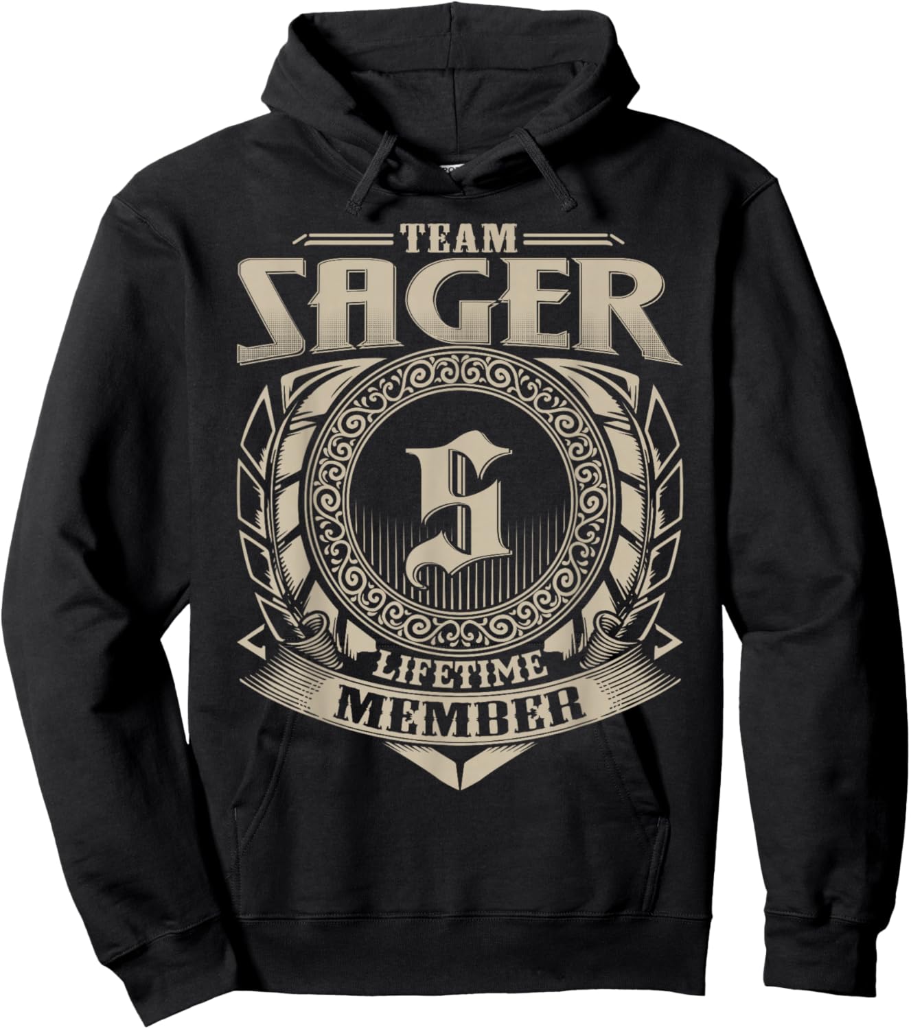 Team Sager Lifetime Member Funny Sager Family Name Vintage Hoodie - Hoodie | Black