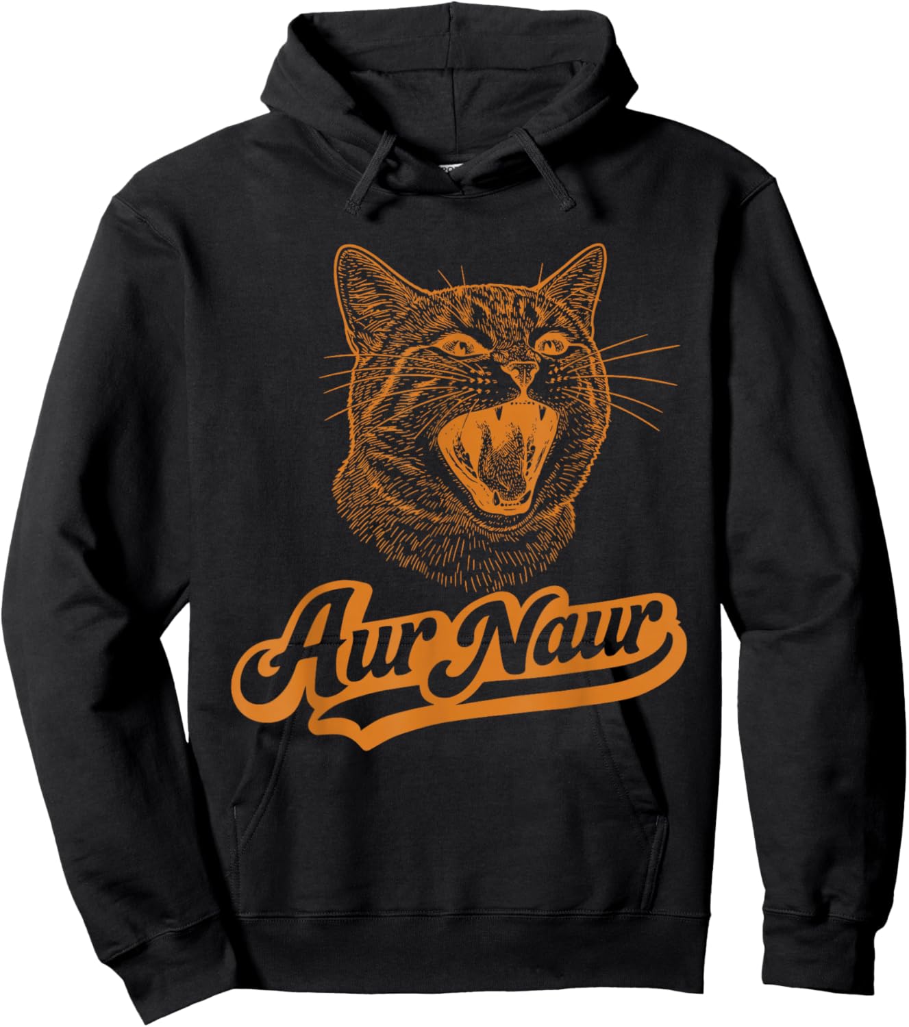 AUR Naur Cat Funny Sarcastic Oh No Australian Accent Hoodie - Hoodie | Black