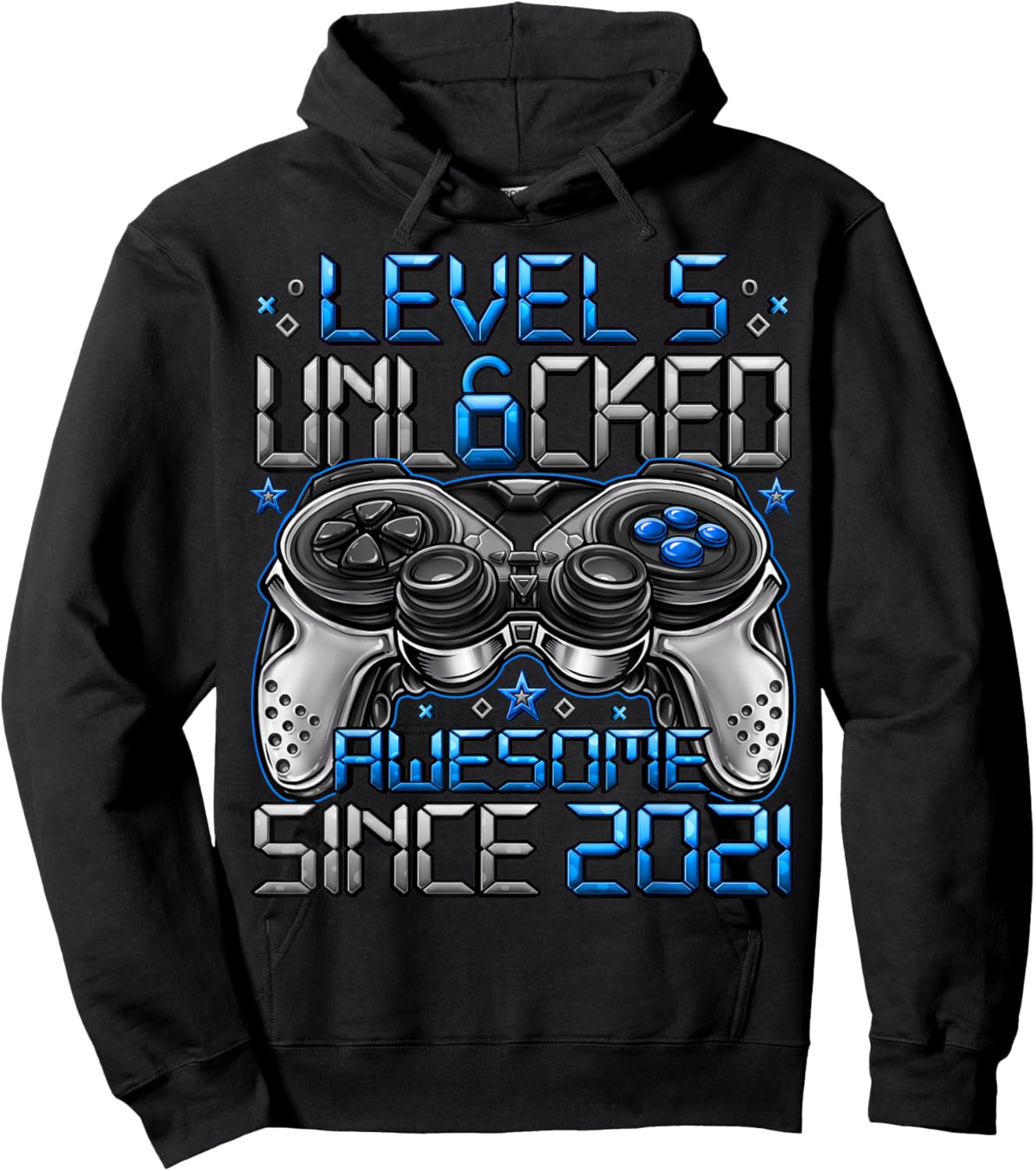 Level 5 Unlocked 5 Year Old Gifts Boys 5th Birthday Boy Hoodie - Hoodie | Black