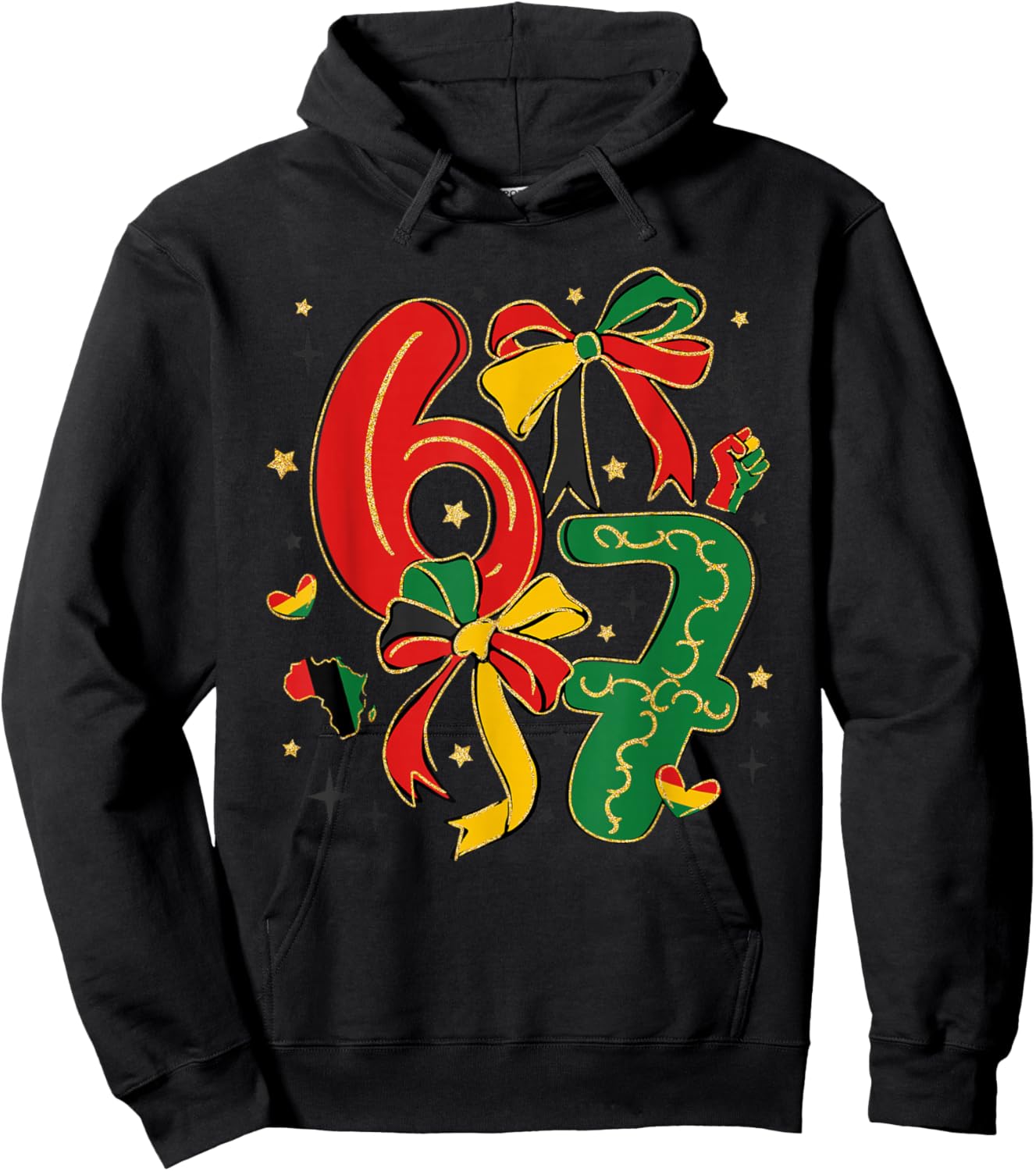 67 Black History Six Seven Coquette Bow Women Girls Kids Hoodie - Hoodie | Black