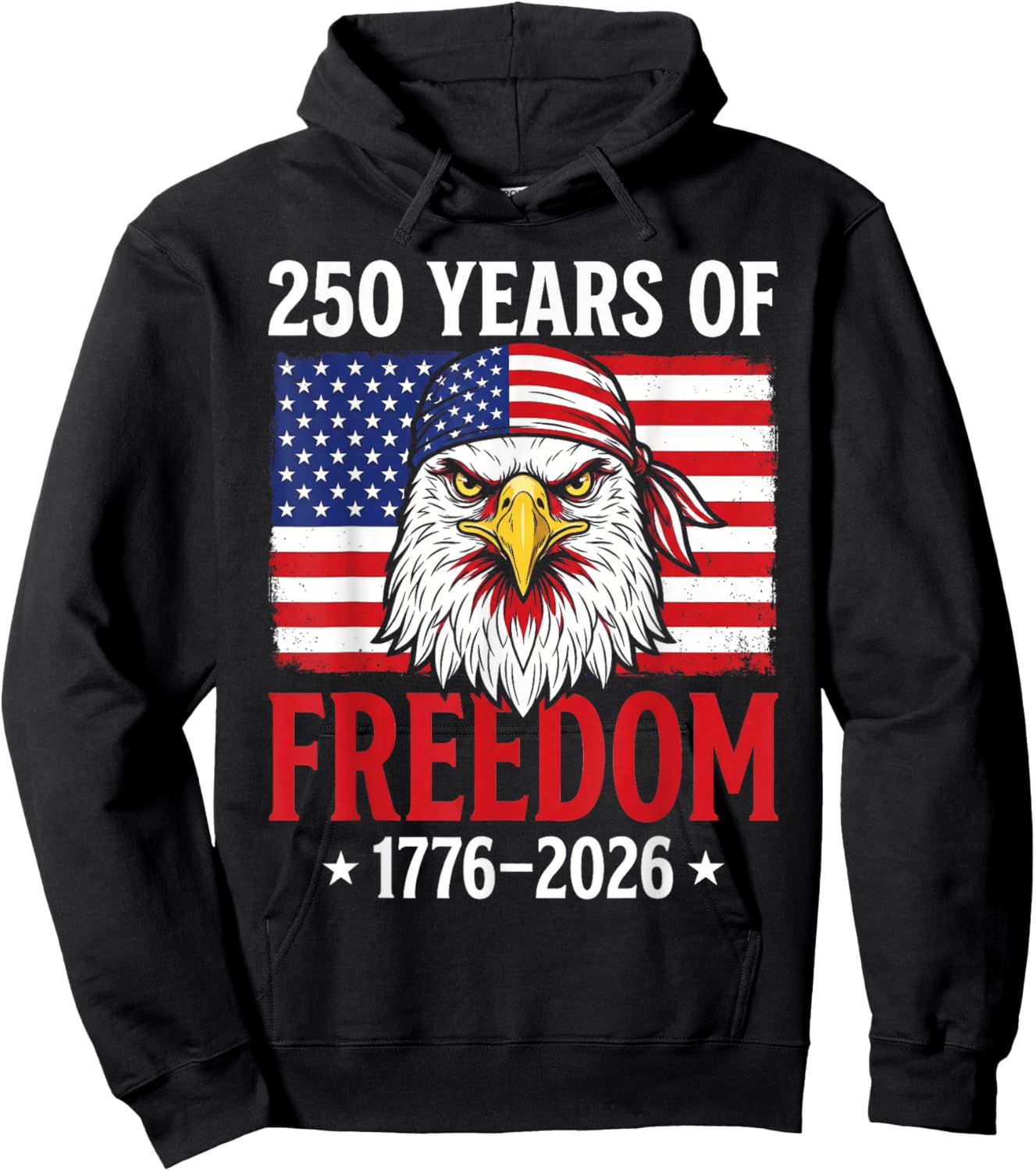 Vintage 250 Years American 1776 2026 250th USA Men Women Hoodie - Hoodie | Black