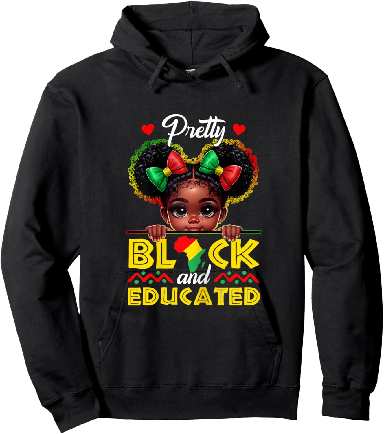 Black History Pretty Black Educated Afro Girl Kids Toddler Hoodie - Hoodie | Black