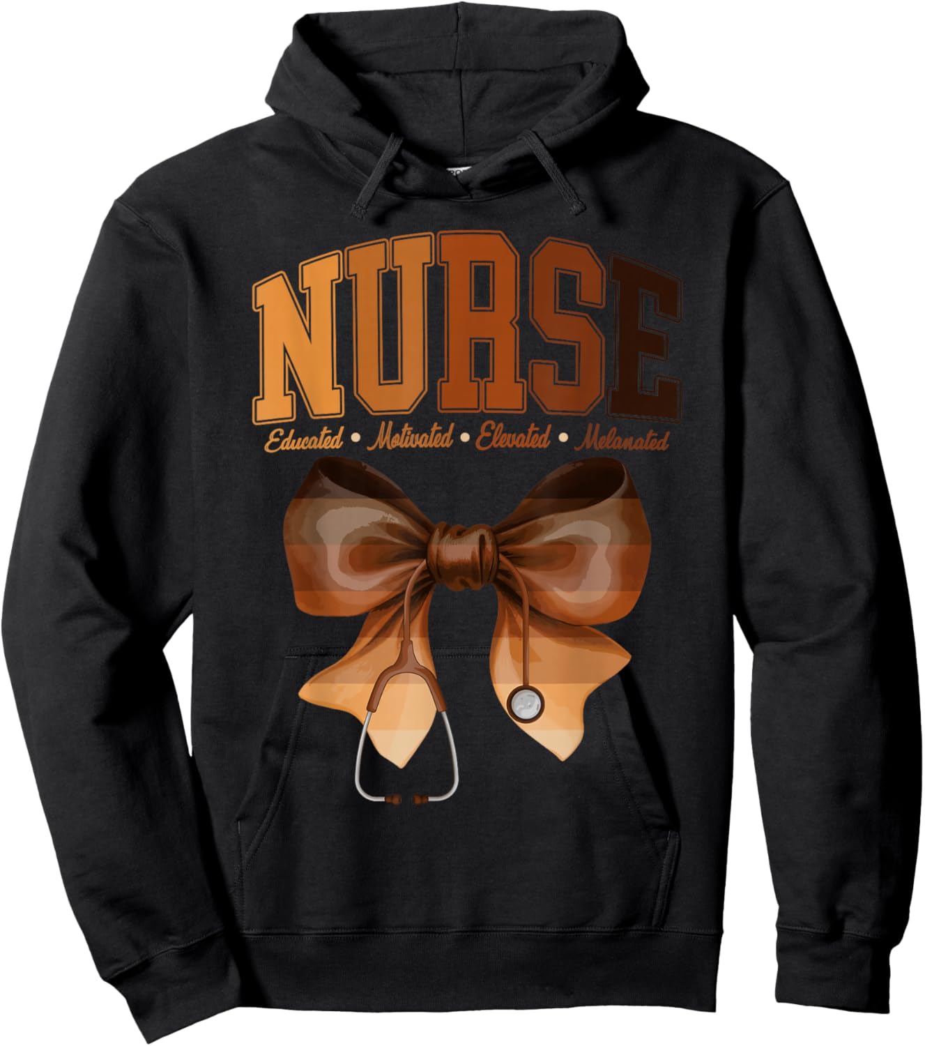 Black History Month Stethoscope Coquette Bow African Nurses Hoodie - Hoodie | Black
