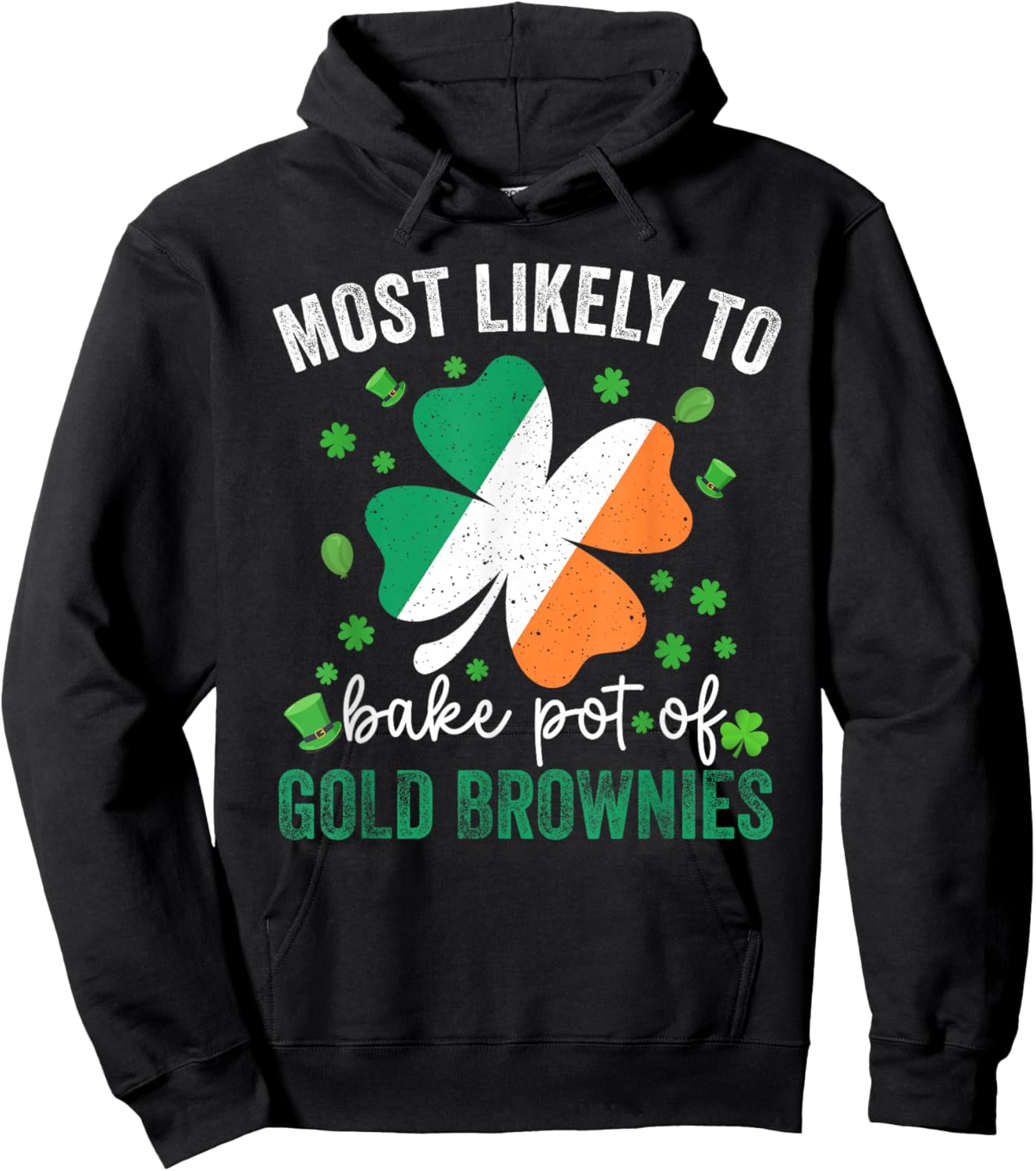 Matching St Patricks Day Most Likely to Bake Pot of Gold Hoodie - Hoodie | Black