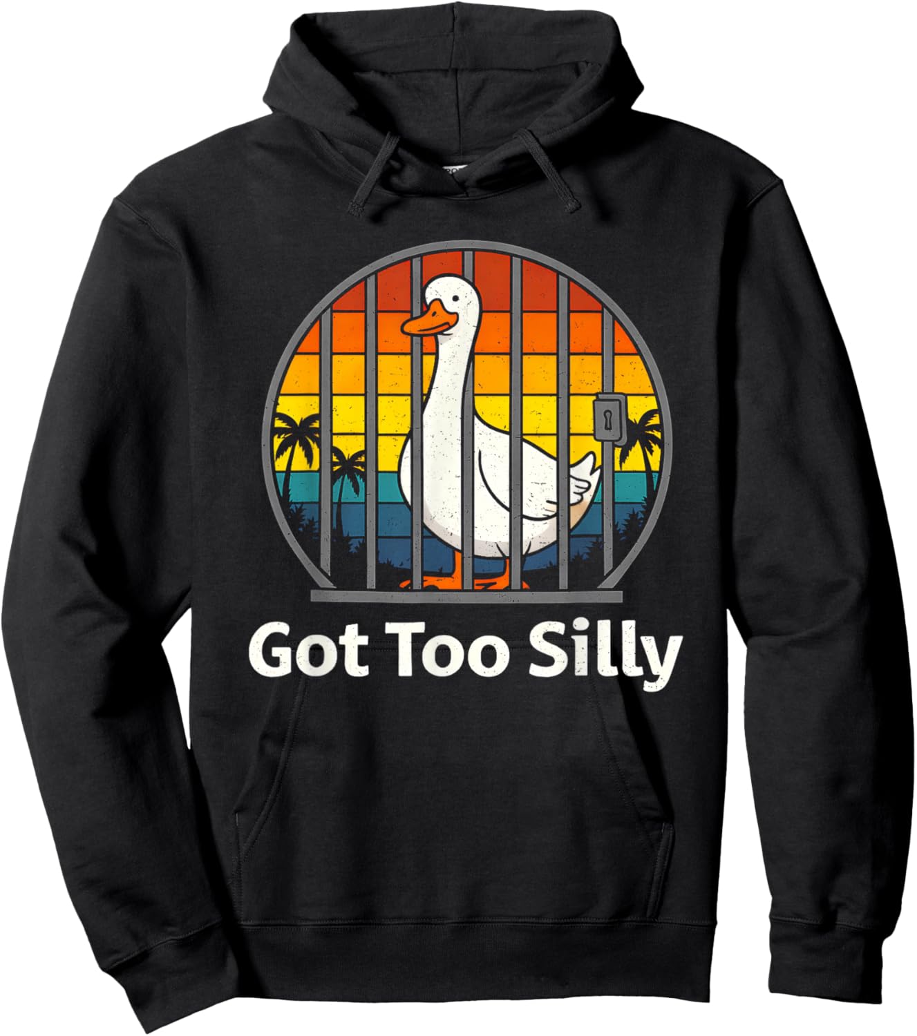 Got Too Silly Pun Sarcastic Goose Animal Lover Vintage Hoodie - Hoodie | Black