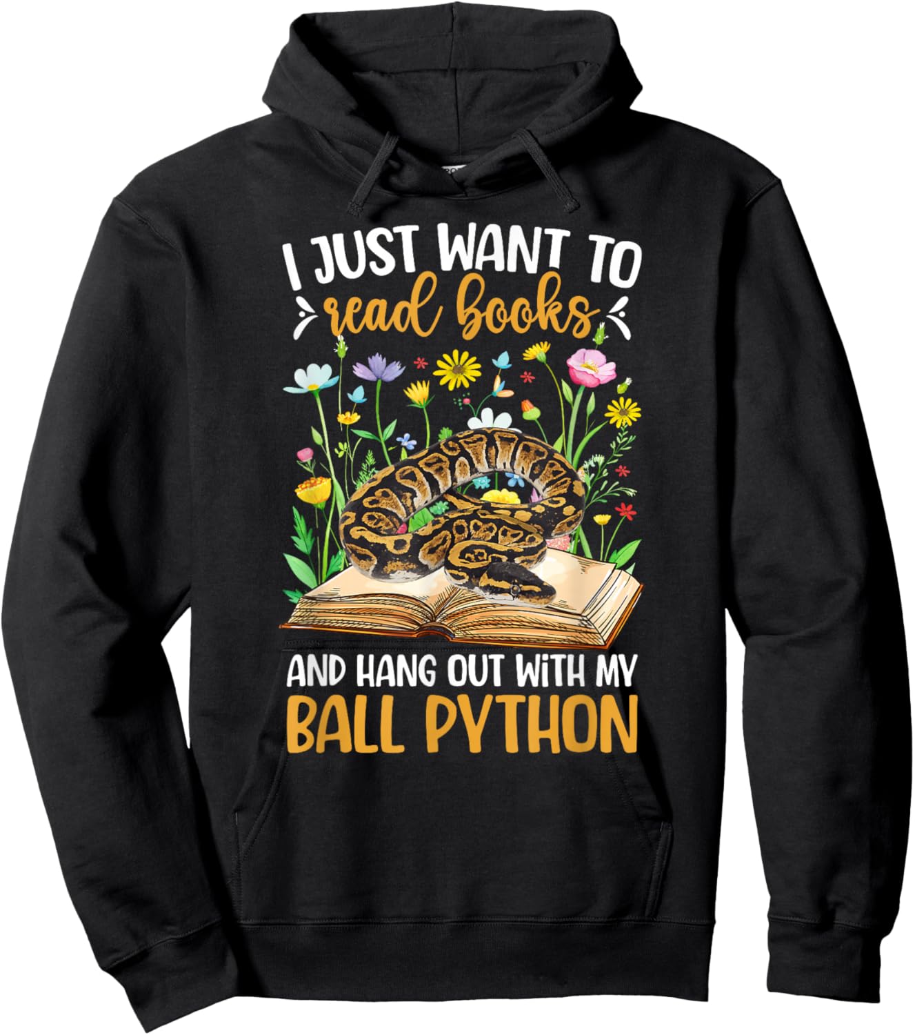 Books and My Ball Python Owner Ball Python Lover Hoodie - Hoodie | Black