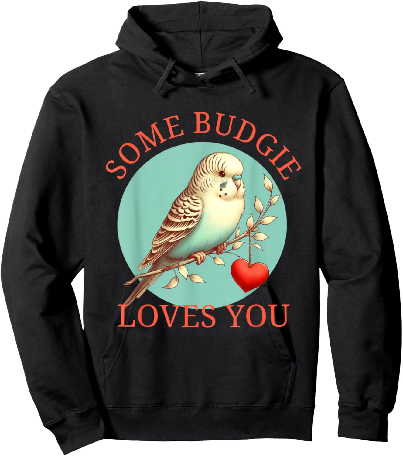 Valentines Budgie Parakeet Some Budgie Love You Pet Bird Pun Hoodie - Hoodie | Black