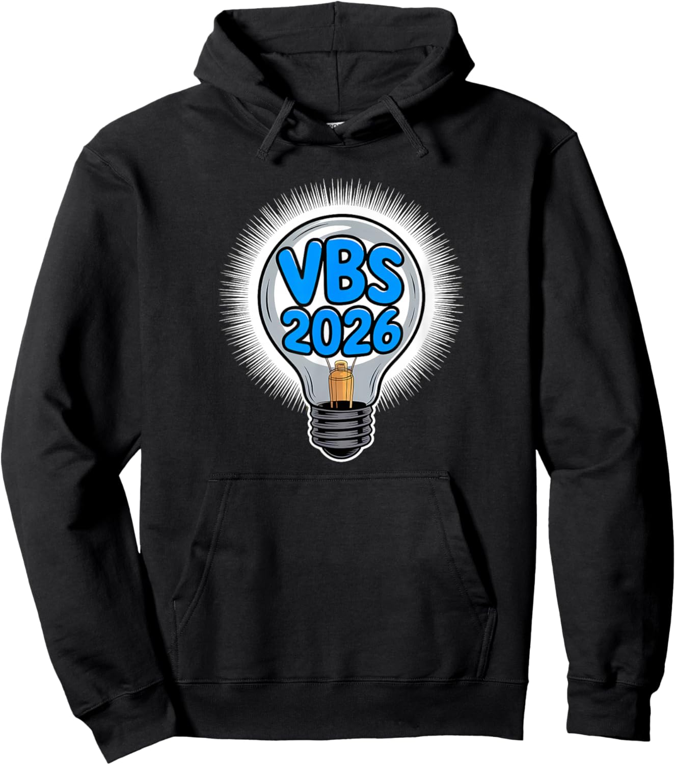 I Love VBS 2026 Vacation Bible School Shining Lightbulb Hoodie - Hoodie | Black