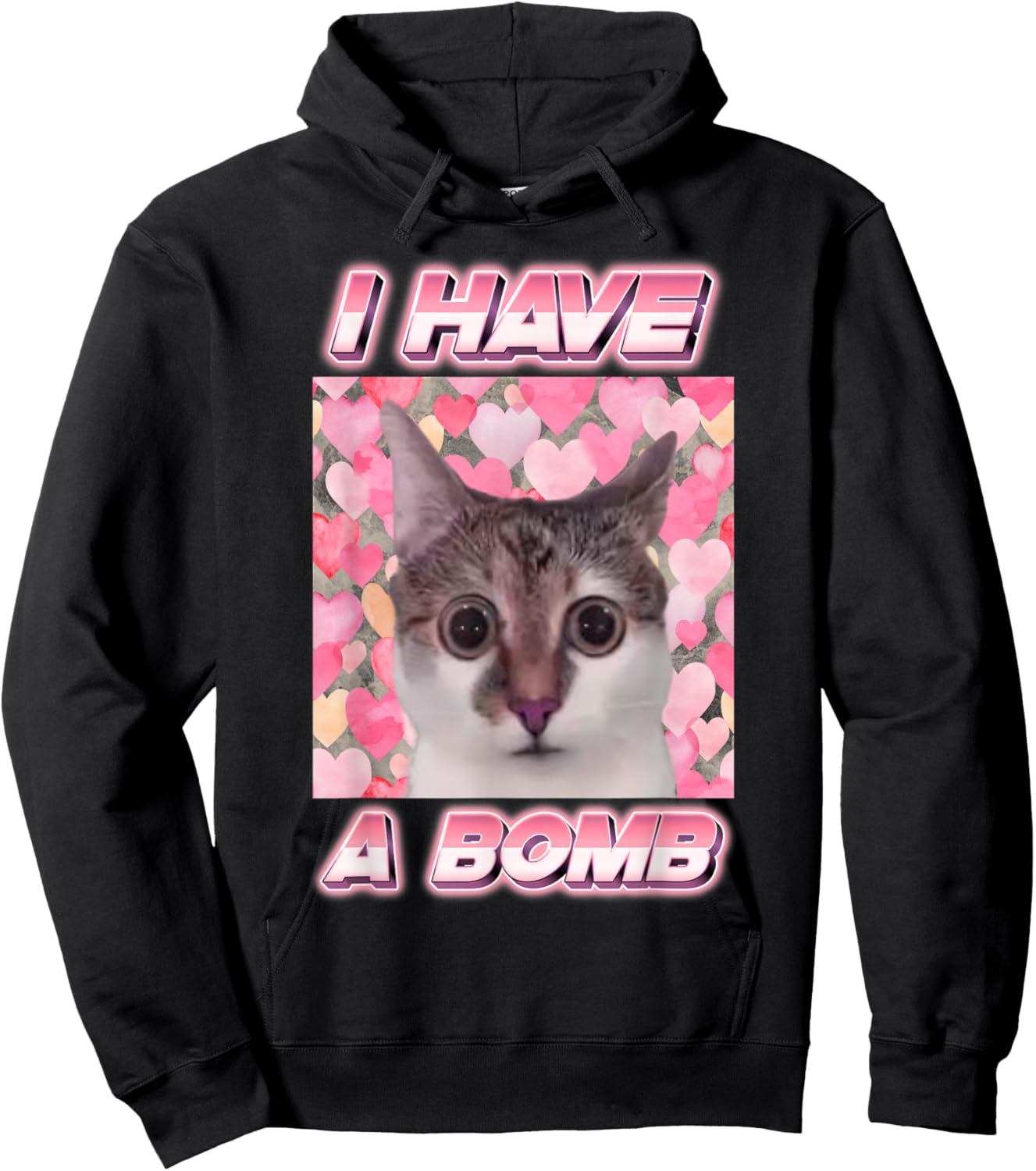 I Have A Bomb Cat Meme Funny Memes Cursed Memes Dank Memes Hoodie - Hoodie | Black