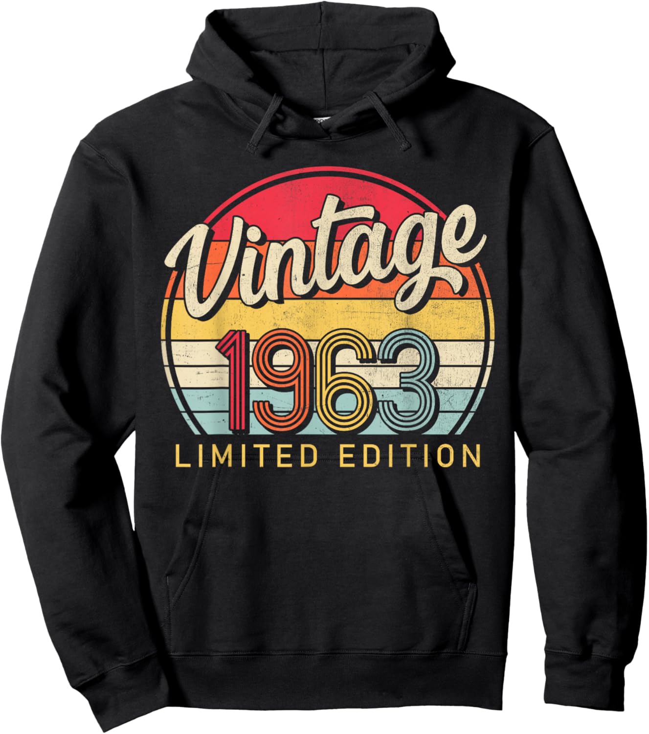 Limited Edition Retro Style 60's Born Vintage 1963 Birthday Hoodie - Hoodie | Black