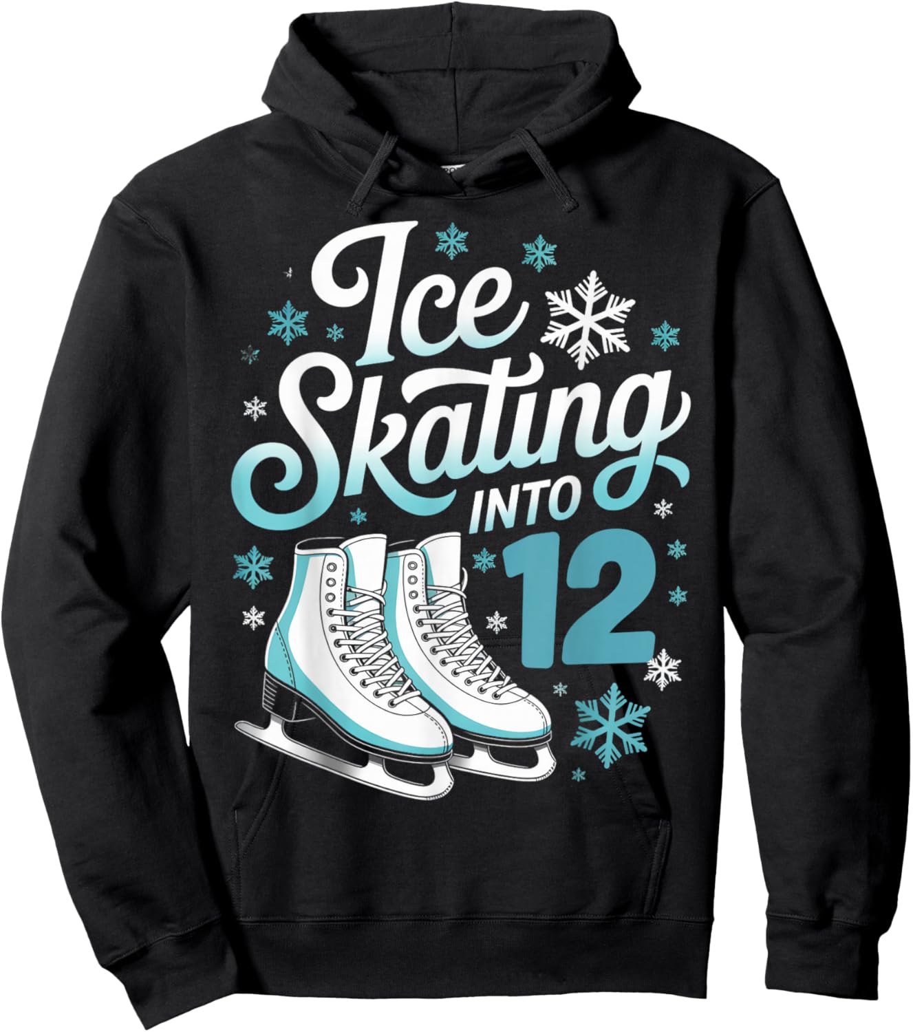 Ice Skating Into 12 Ice Skating 12th Birthday Figure Skating Hoodie - Hoodie | Black