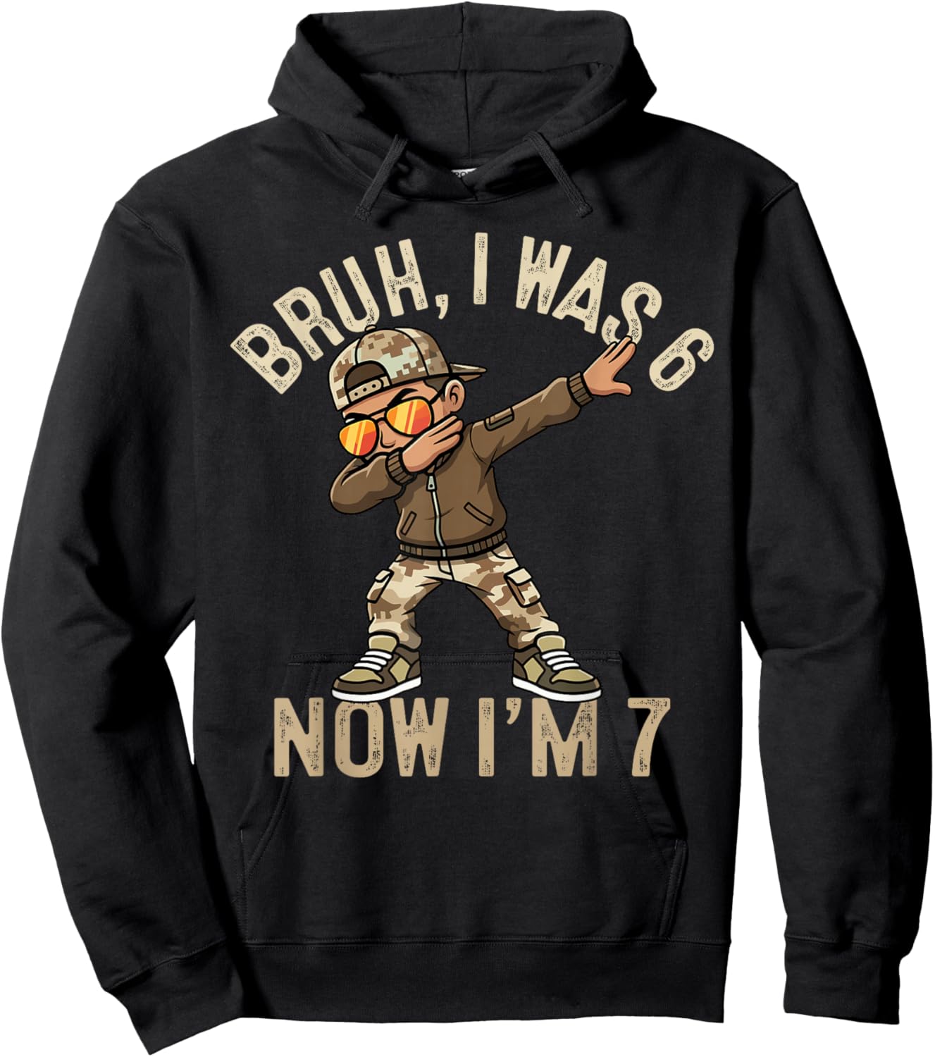 I was 6 Now I'm 7 Year Old 7th Birthday 67 Dabbing Boys Kids Hoodie - Hoodie | Black