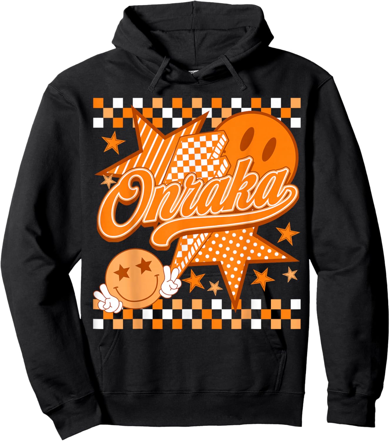 Team Onraka Checkered Retro School Spirit House Day Hoodie - Hoodie | Black