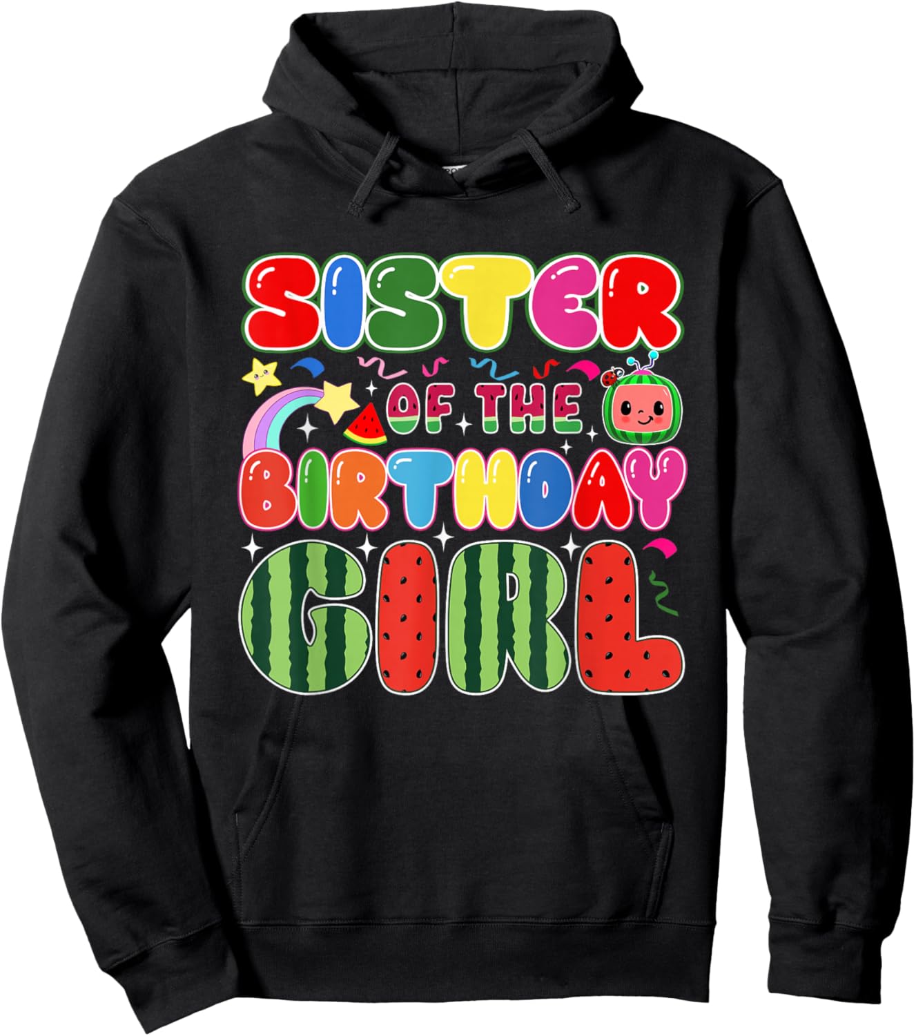 Sister of The Birthday Girl Melon Family Matching Funny Hoodie - Hoodie | Black