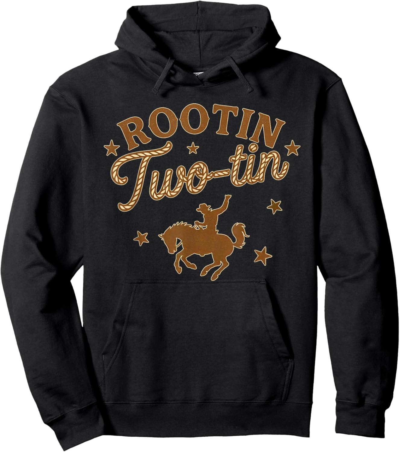 Rootin Two-tin It's My 2nd Birthday Cowboy Rodeo 2 Years Old Hoodie - Hoodie | Black
