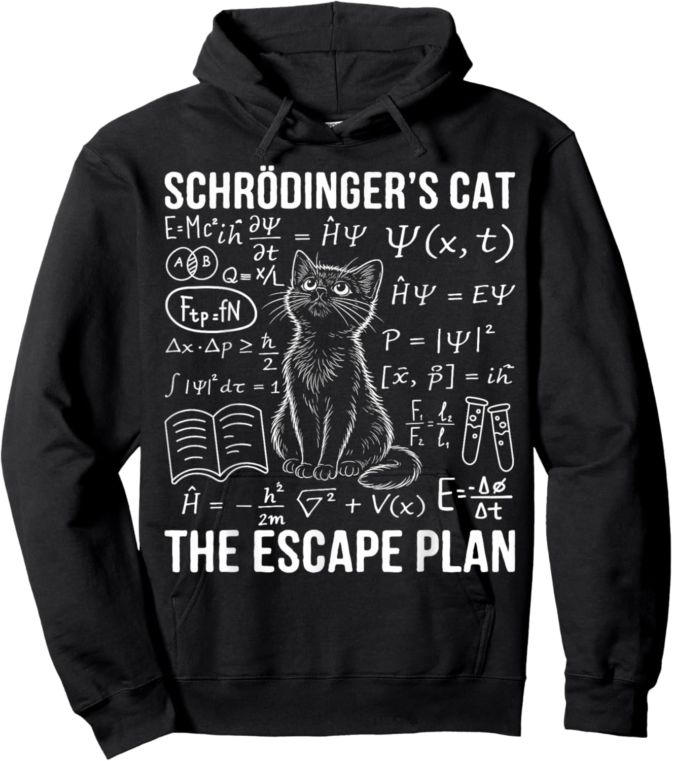 Schrodinger Cat Escape Plan Quantum Physics Cat Hoodie - Hoodie | Black