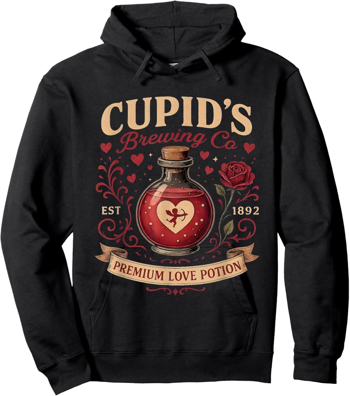 Retro Trendy Valentine Funny Even Cupid Need A Margarita Hoodie - Hoodie | Black