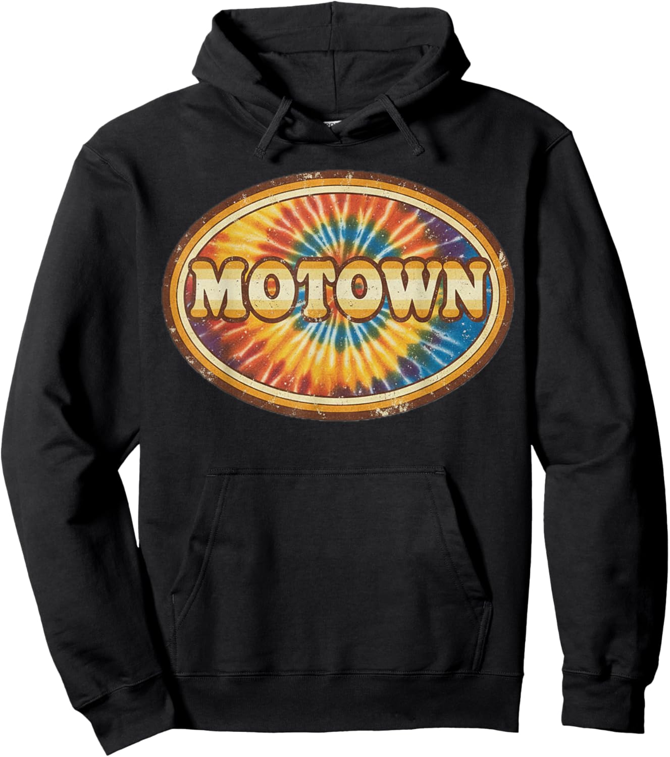 Motown Groovy 60s 70s Tie Dye Detroit Music Vintage Inspired Hoodie - Hoodie | Black