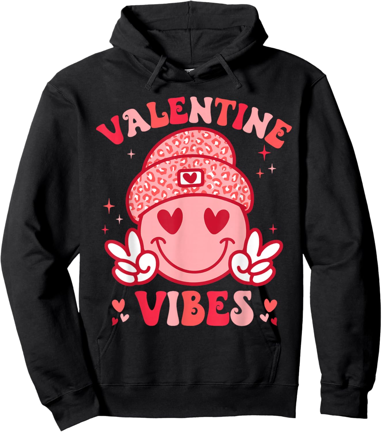 Valentines Vibes Valentines Day for Teens Boys Girls Kids Hoodie - Hoodie | Black
