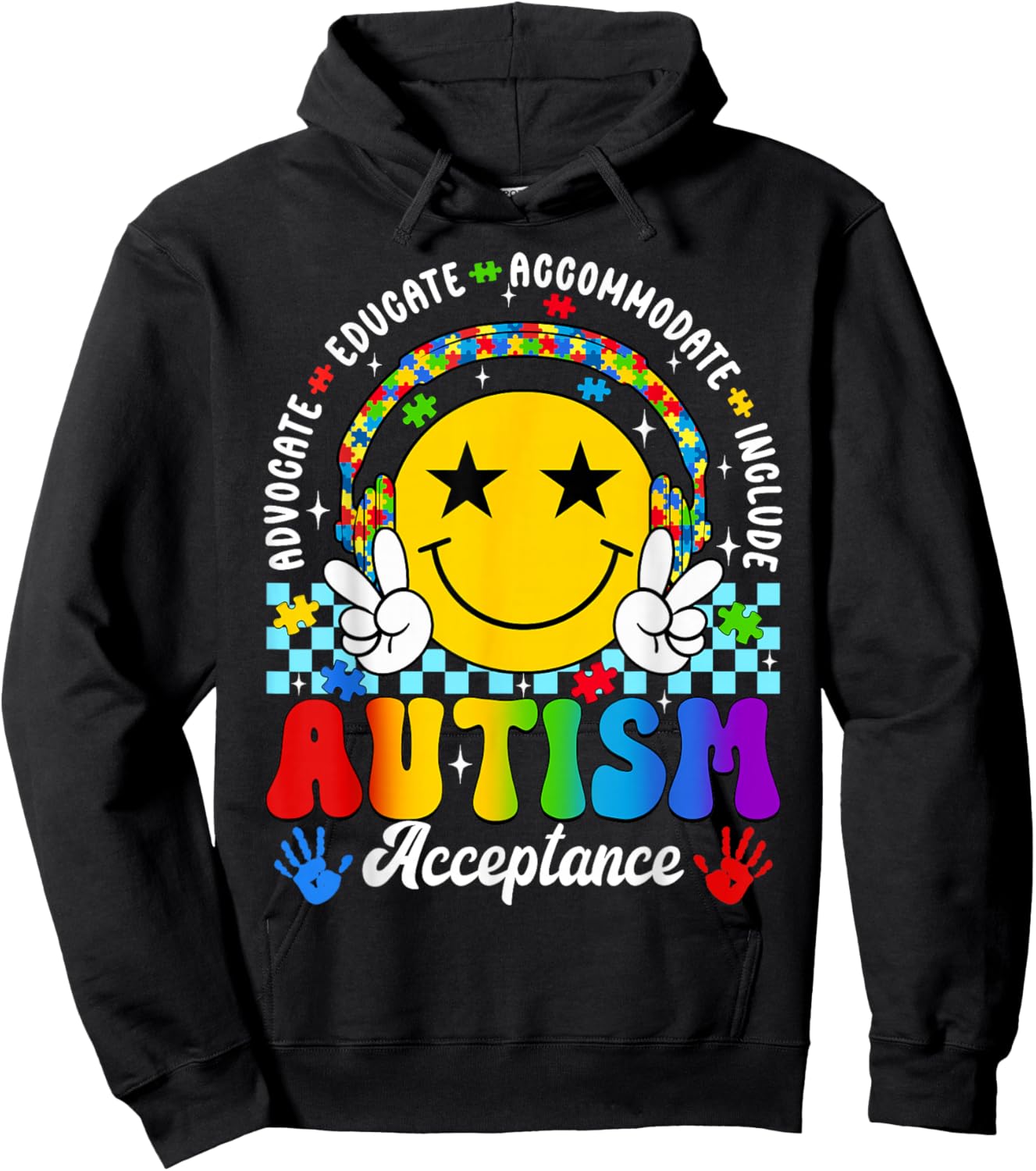 Autism Awareness Acceptance Special Education Teacher Kids Hoodie - Hoodie | Black
