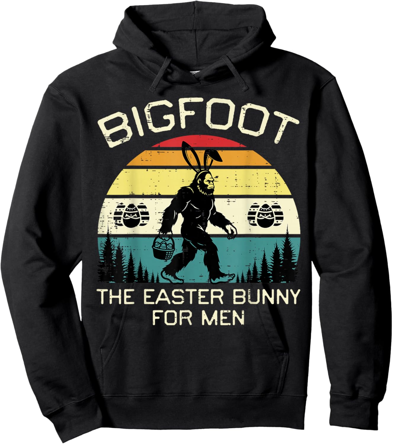 Bigfoot The Easter Bunny Funny Sasquatch Boys Kids Hoodie - Hoodie | Black