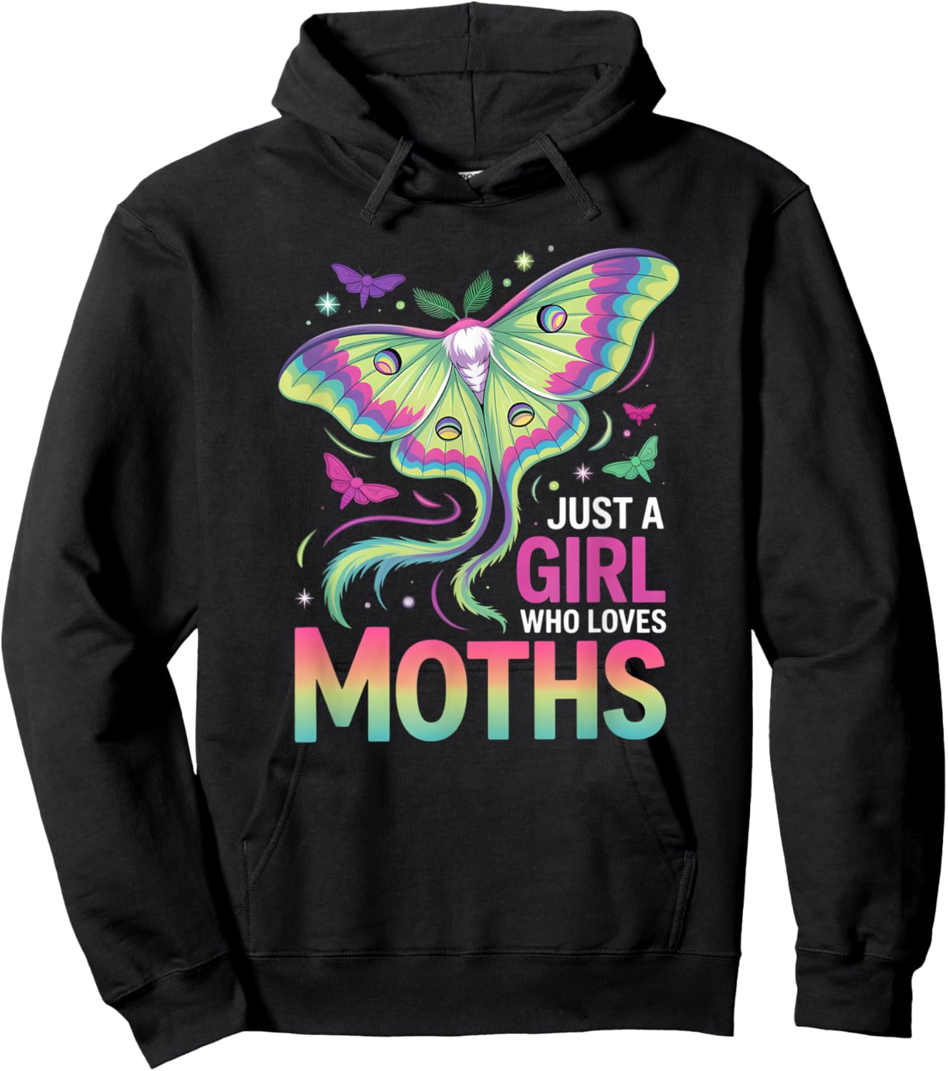 Girls Moth Hoodie - Hoodie | Black