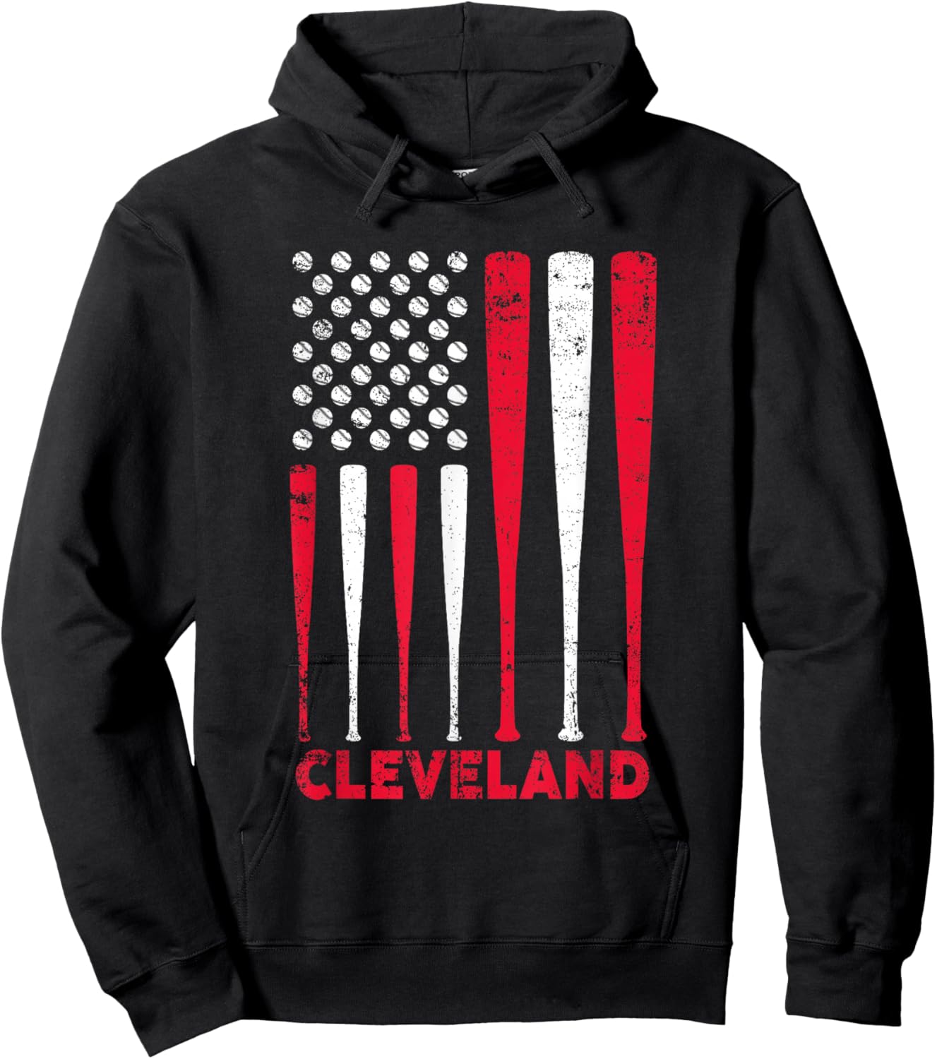 Cleveland Flag Vintage Baseball Gift Women Kids Hoodie - Hoodie | Black