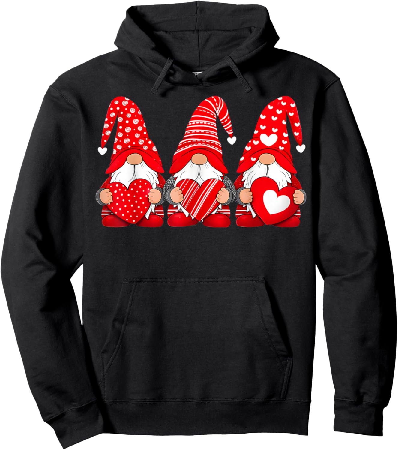 Happy Valentine's Day Boyfriend Girlfriend Gnome Couple Hoodie - Hoodie | Black