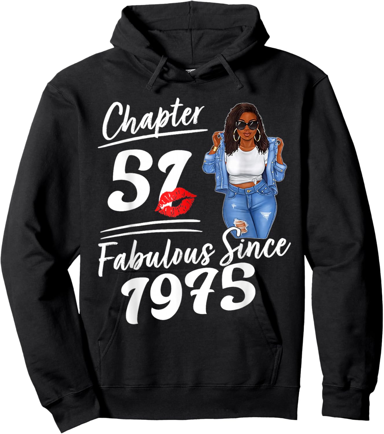 Chapter 51 Fabulous Since 1975 Afro Queen Birthday Girl Hoodie - Hoodie | Black