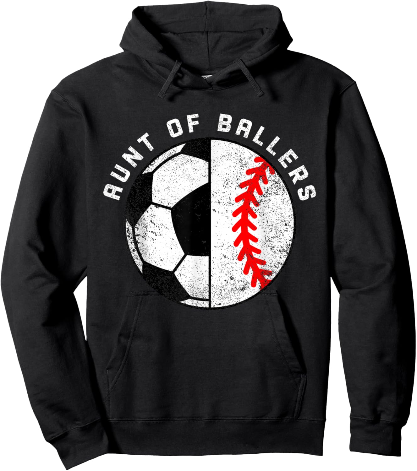 Aunt of Ballers Funny Soccer Baseball Aunt Hoodie - Hoodie | Black
