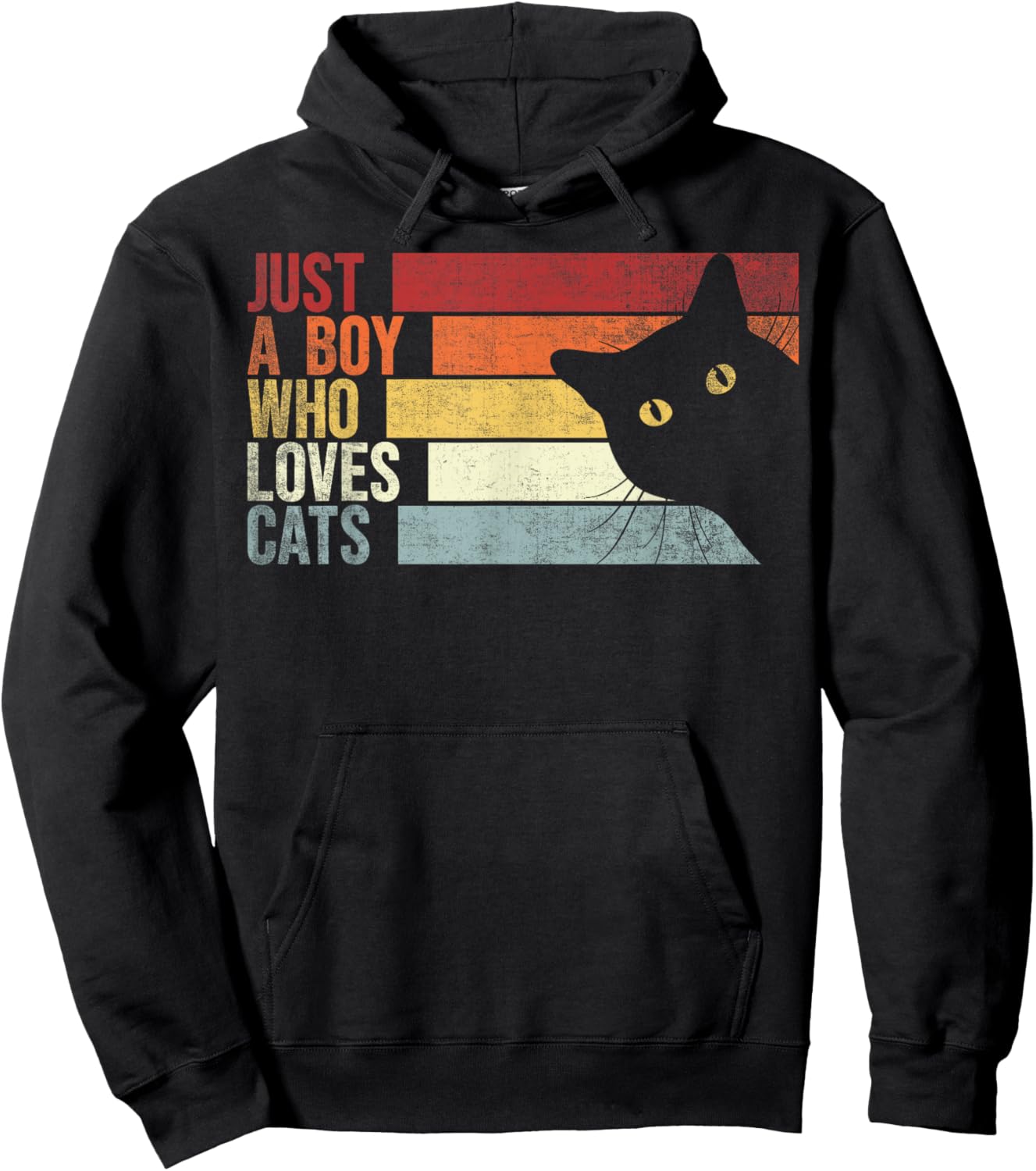 Just A Boy Who Loves Cats. Funny Cats Lover Hoodie - Hoodie | Black
