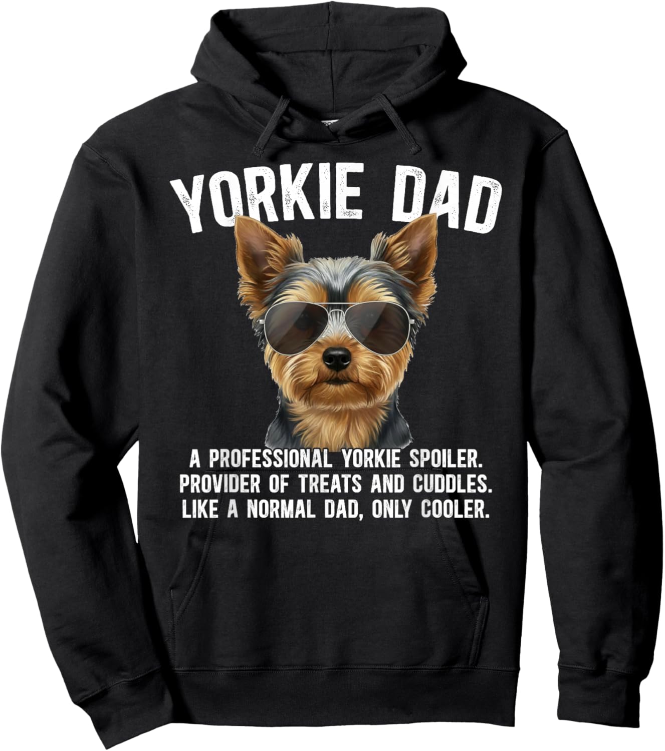Yorkie Dad Definition Yorkshire Terrier Dad of A Yorkie Hoodie - Hoodie | Black