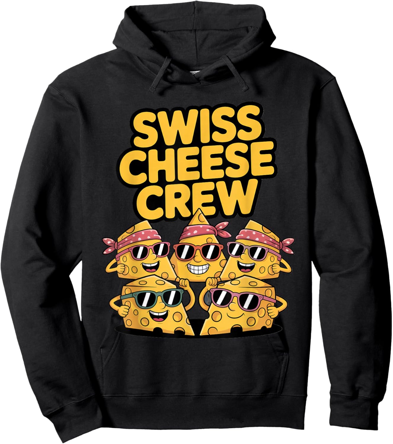 Swiss Cheese Crew Funny Cheese Lover Design Hoodie - Hoodie | Black