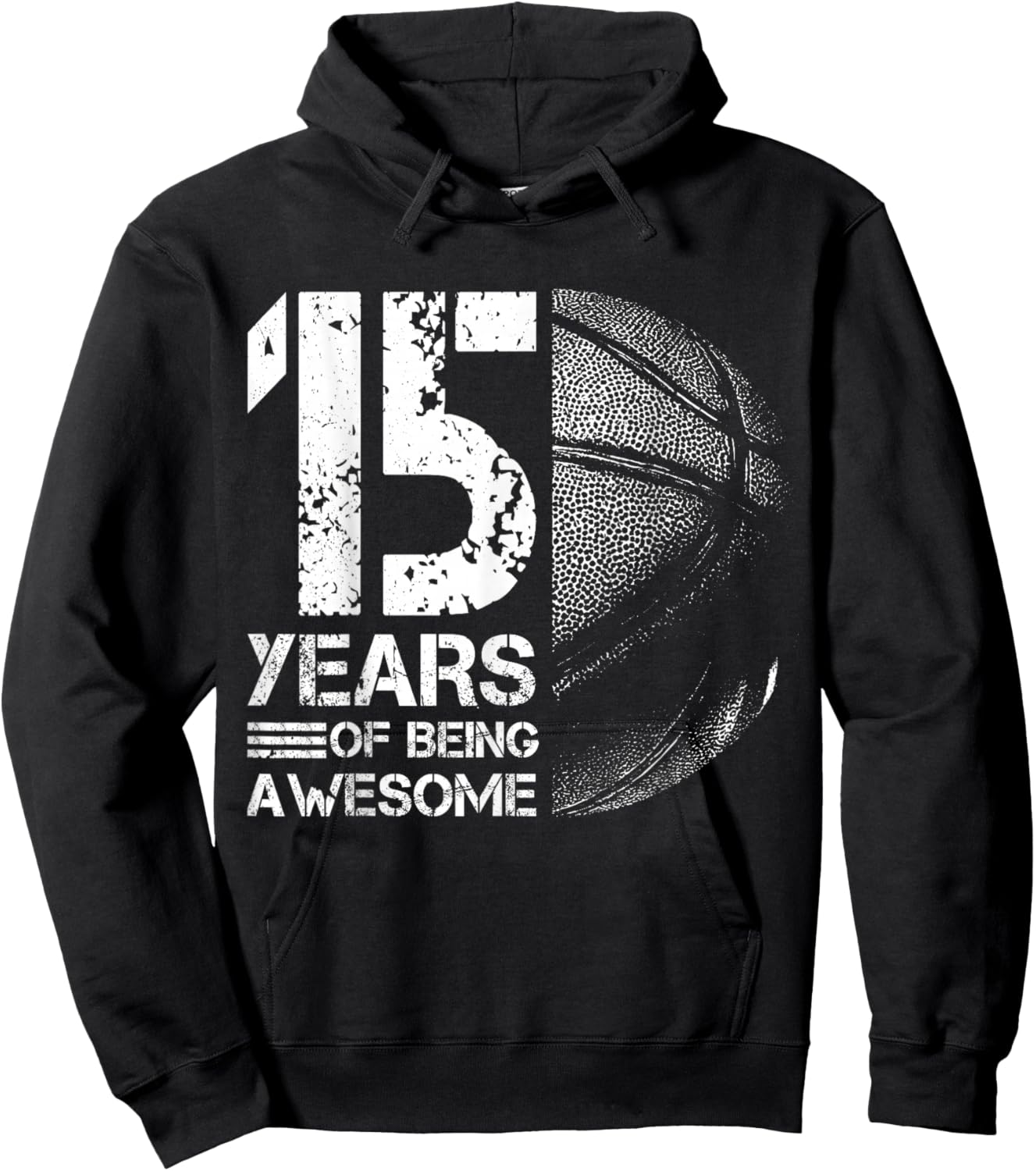 15th Birthday Boys Basketball Player Basketball 15 Years Old Hoodie - Hoodie | Black