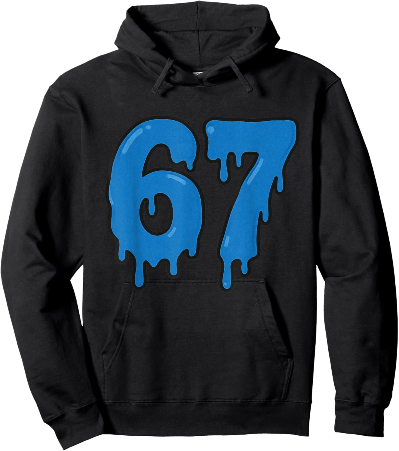 67 Drip Melt Six Seven Meme Alpha Gen Slang Funny Blue Hoodie - Hoodie | Black