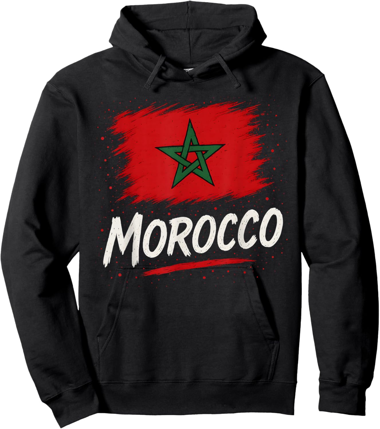 Morocco Moroccan Flag Hoodie - Hoodie | Black