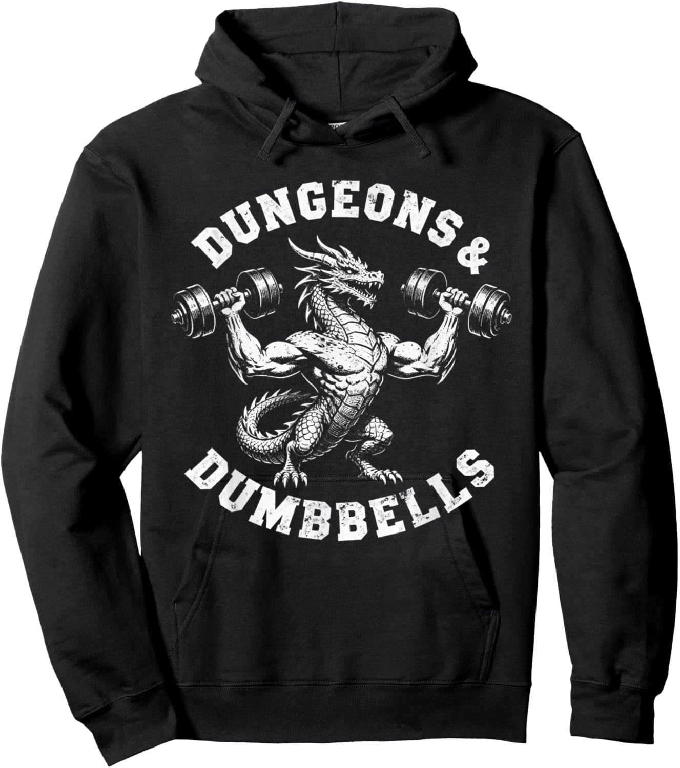 Dungeons and Dumbbells Gym Workout Fantasy Hoodie - Hoodie | Black