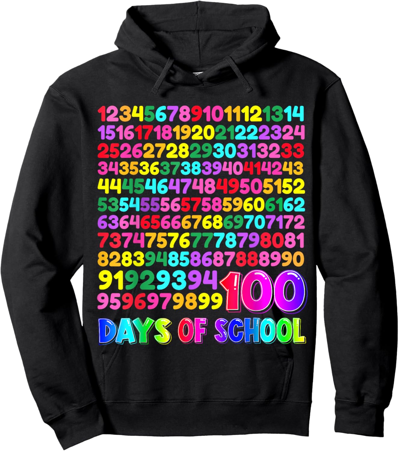 100th Day School Numbers Counting Celebration Hoodie - Hoodie | Black
