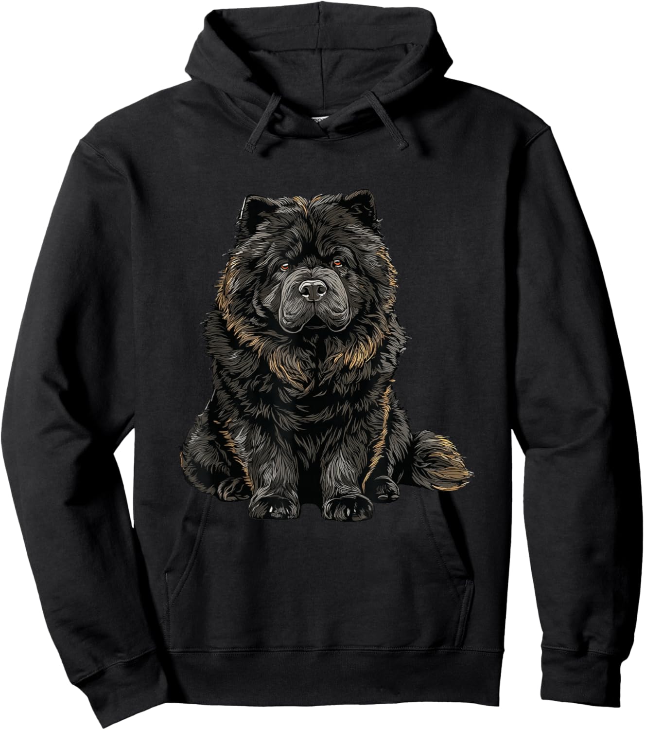 Black Chow Chow Dog Illustration Hoodie - Hoodie | Black